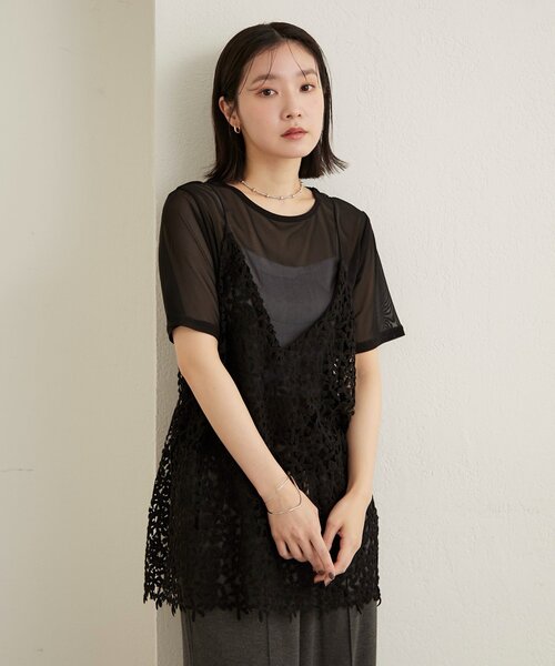 Omekashi（オメカシ） キャミソール レースオーバーキャミソール