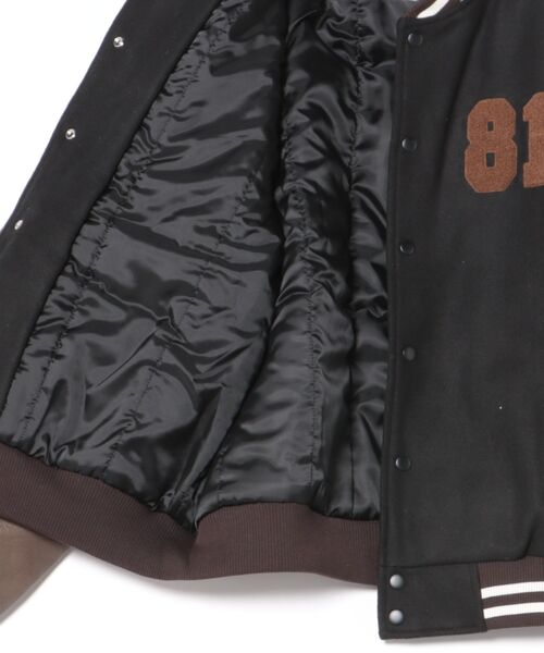 スタジャン a.p.o.v. チェーンステッチ刺繍サガラワッペンウール＆合成