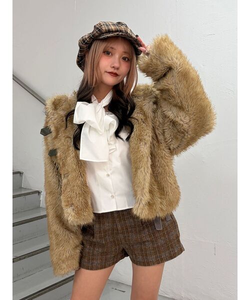 jouetie（ジュエティ） ブルゾン アウター ベルトフードファー