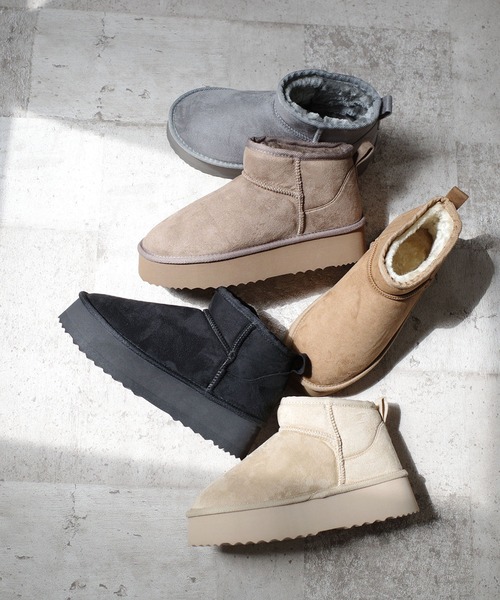 AmiAmi（アミアミ） ブーツ 「2025AW再販！」厚底ムートンブーツ/軽量