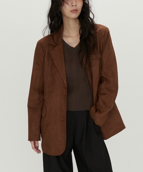 NUJOH ジャケット テーラードジャケット Suede Touch Tailored Jacket