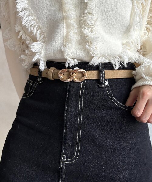 Thevon（ゼヴォン） ベルト ダブルリングバックルベルト レディース