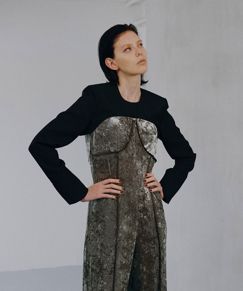 ADAM ET ROPE'（アダムエロペ） オールインワン ベロアロンパース