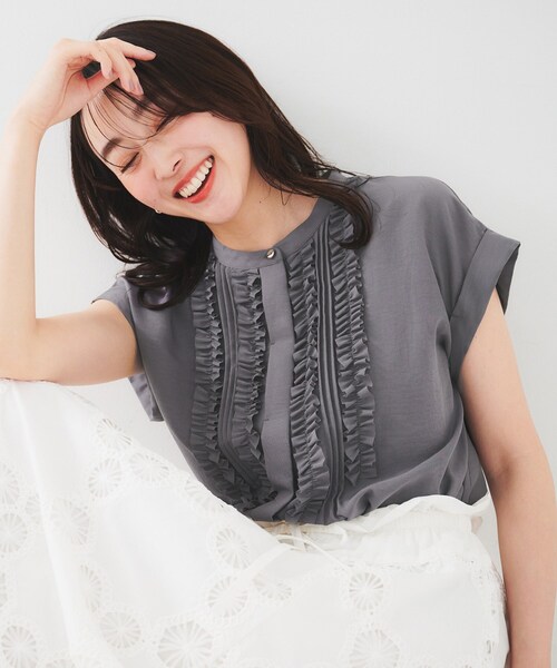 UNTITLED（アンタイトル） ブラウス シャツ 「吸水速乾/UVケア