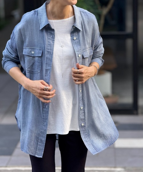 BEARDSLEY（ビアズリー） ブラウス シャツ 「FRIPIER」シフォンデニム