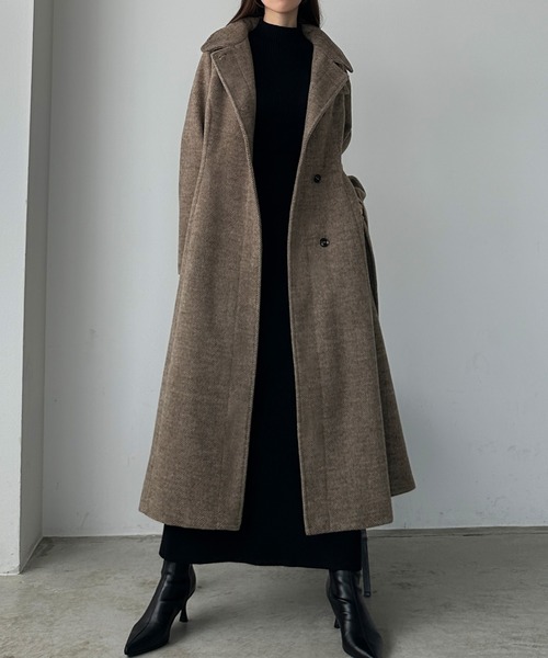Louere（ルエレ） ステンカラーコート コート 「選べる2素材 ウール