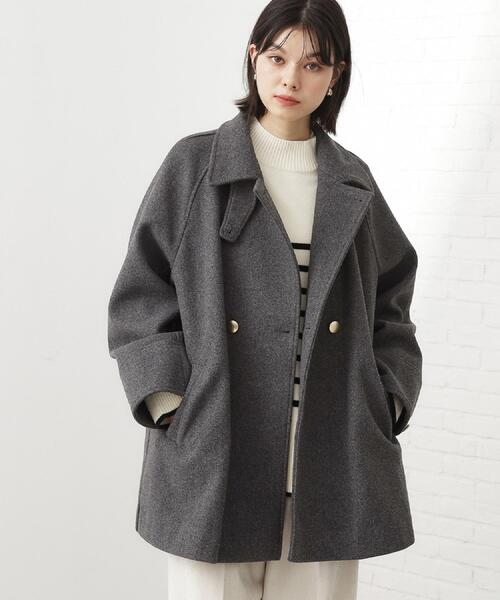 THE SHOP TK コート アウター クラシカルな装い ウールライクスタンド