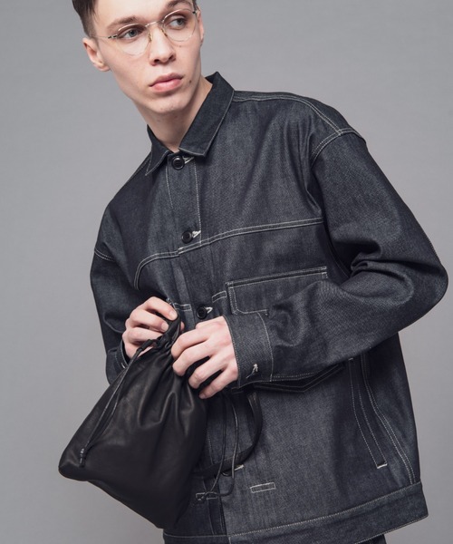 ショルダーバッグ ウォータープルーフ ライトレザー/巾着バッグ(巾着