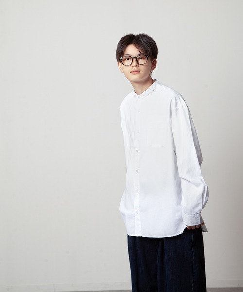 ZIP FIVE（ジップ ファイブ） シャツ CVCオックス 長袖 バンドカラー