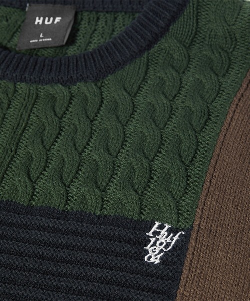 HUF（ハフ） セーター ニット COLUMBIA CABLE KNIT SWEATER メンズ