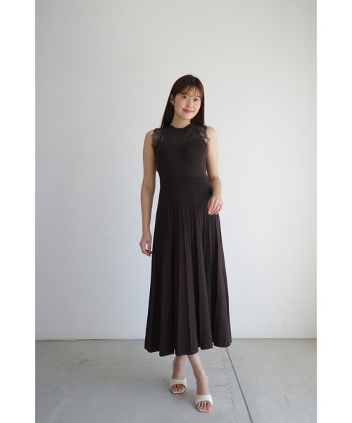 Her lip to ワンピース Pleated Lace Knit Dress : ZOZOTOWN Yahoo!店
