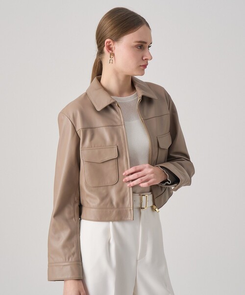 ANAYI（アナイ） レザージャケット ライダース ラムレザーステンカラー