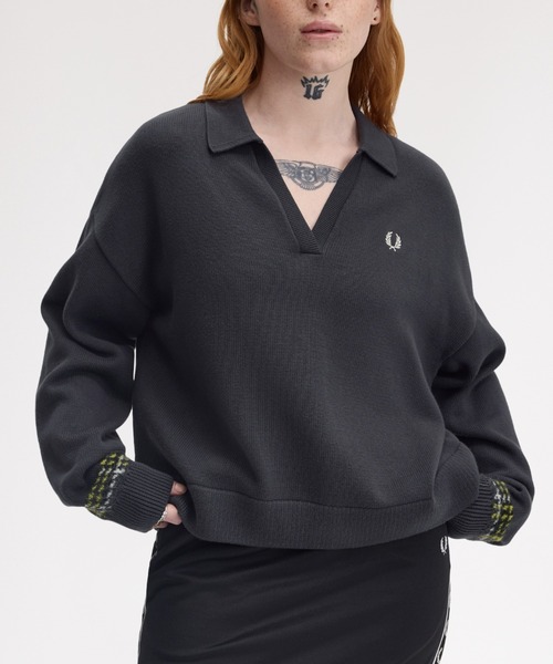 FRED PERRY（フレッドペリー） ニット セーター Tartan Panel Knitted
