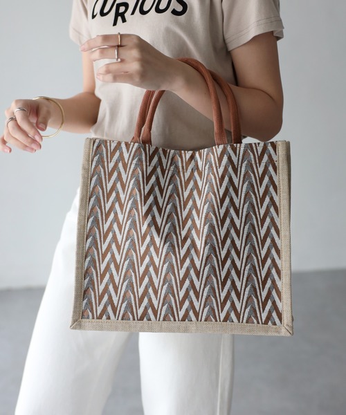 Riberry（リベリー） かごバッグ カゴバッグ ヘリンボーン柄トート