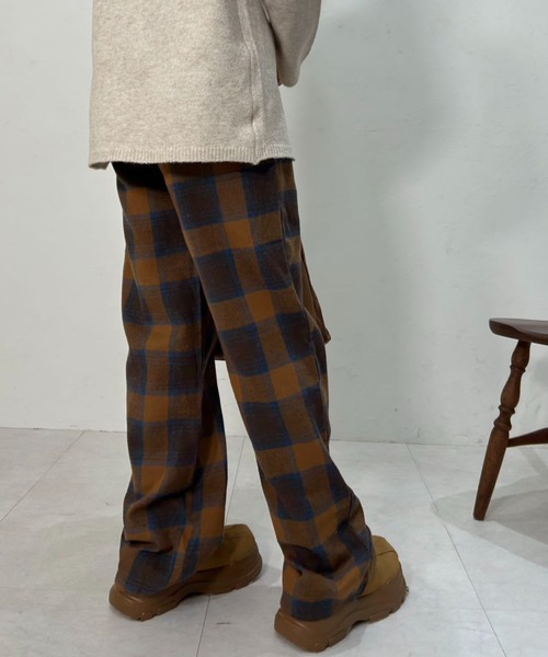 パンツ ダークチョコミントチェックパンツ レディース : ZOZOTOWN