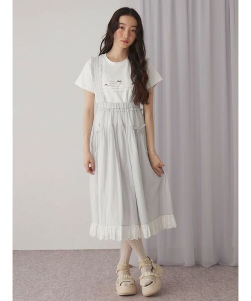 merry jenny（メリージェニー） ジャンパースカート ストライプリボン