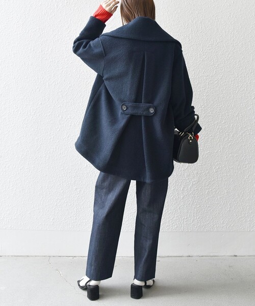 SHIPS any アウター any: スライバー ショート Pコート レディース