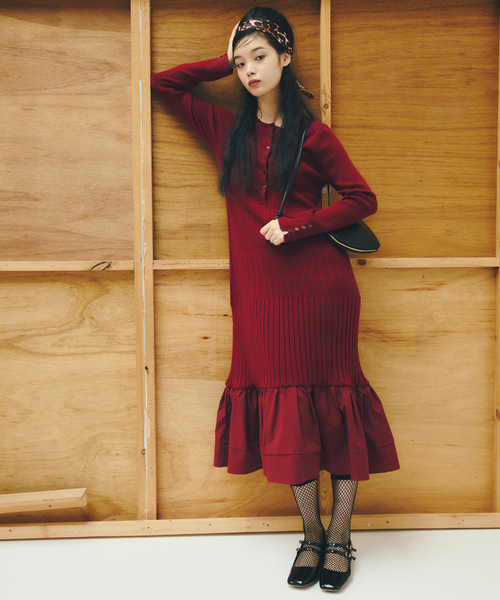 La TOTALITE（ラ トータリテ） ワンピース 「洗える」裾ドッキング