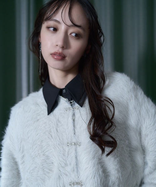 HARE（ハレ） カーディガン シャギーチャイナニットカーディガン(HARE