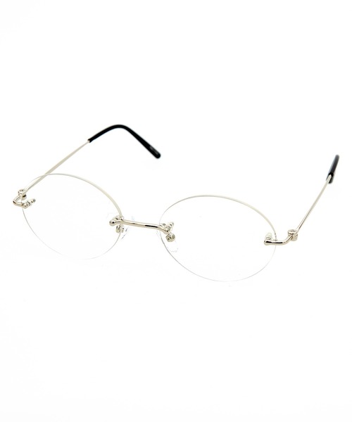 伊達メガネ メガネ 眼鏡 an meets zakka リムレスオーバルメガネ