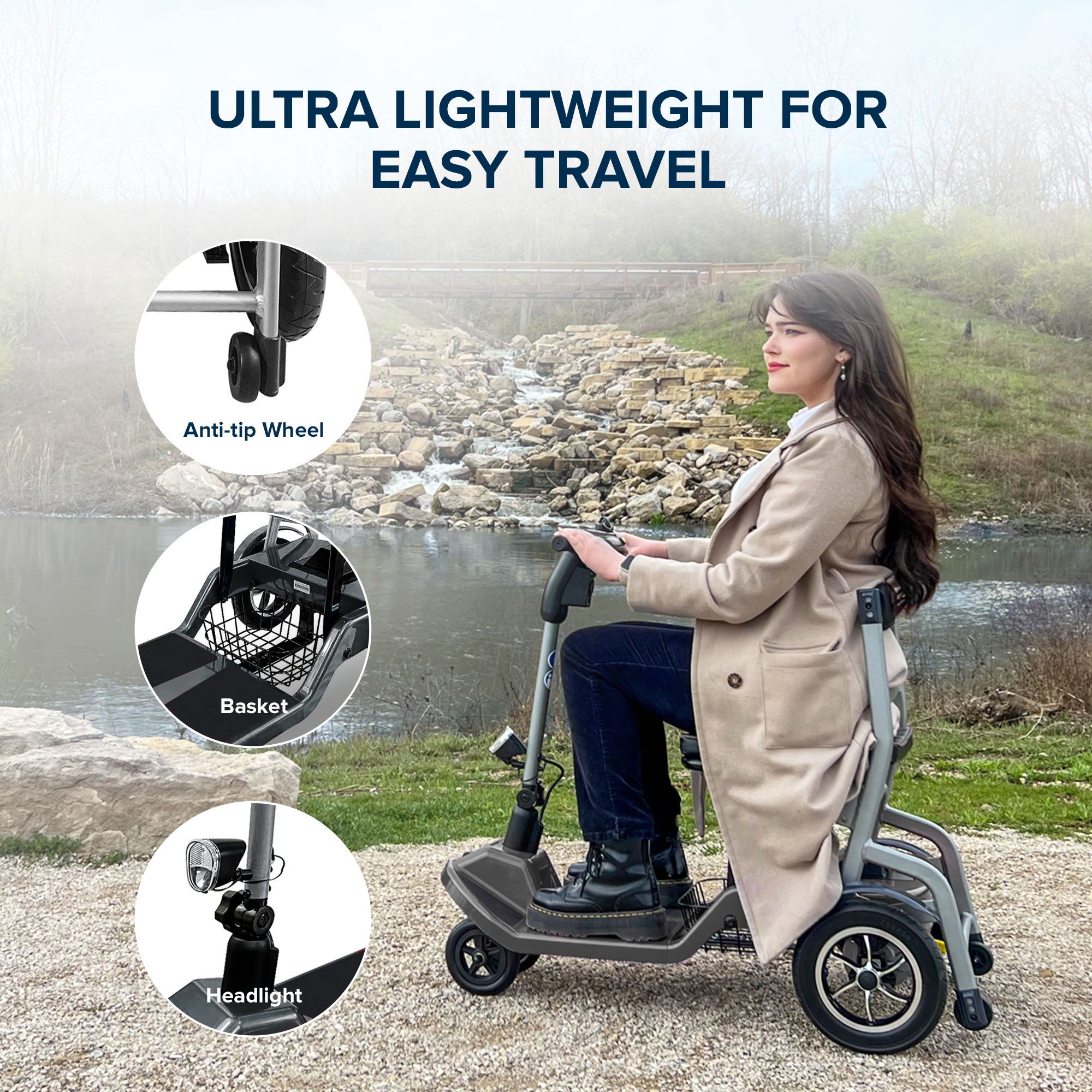 ZiiLIF-R3b 2024 Ultra Lightweight Folding Mobility Scooter for