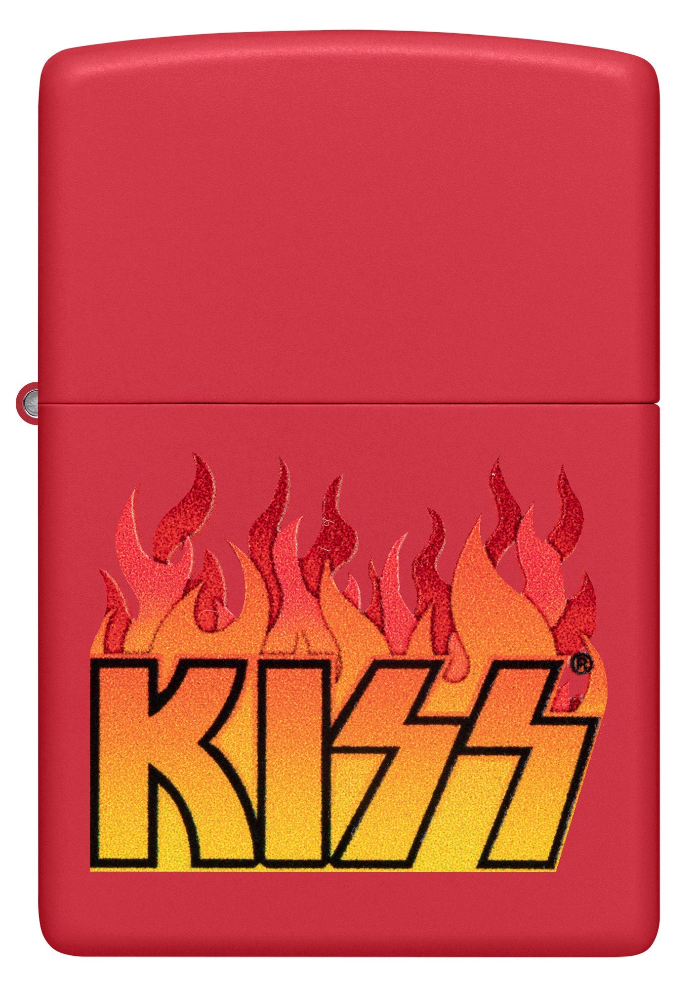 KISS® Flaming Logo Design Red Matte Windproof Lighter – Zippo USA
