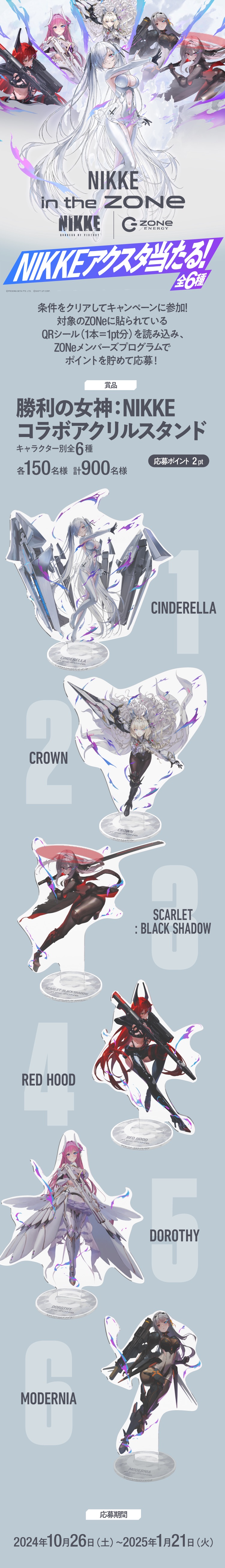勝利の女神：NIKKE アクリルスタンド当たる! ｜ ZONe ENERGY（ゾーン
