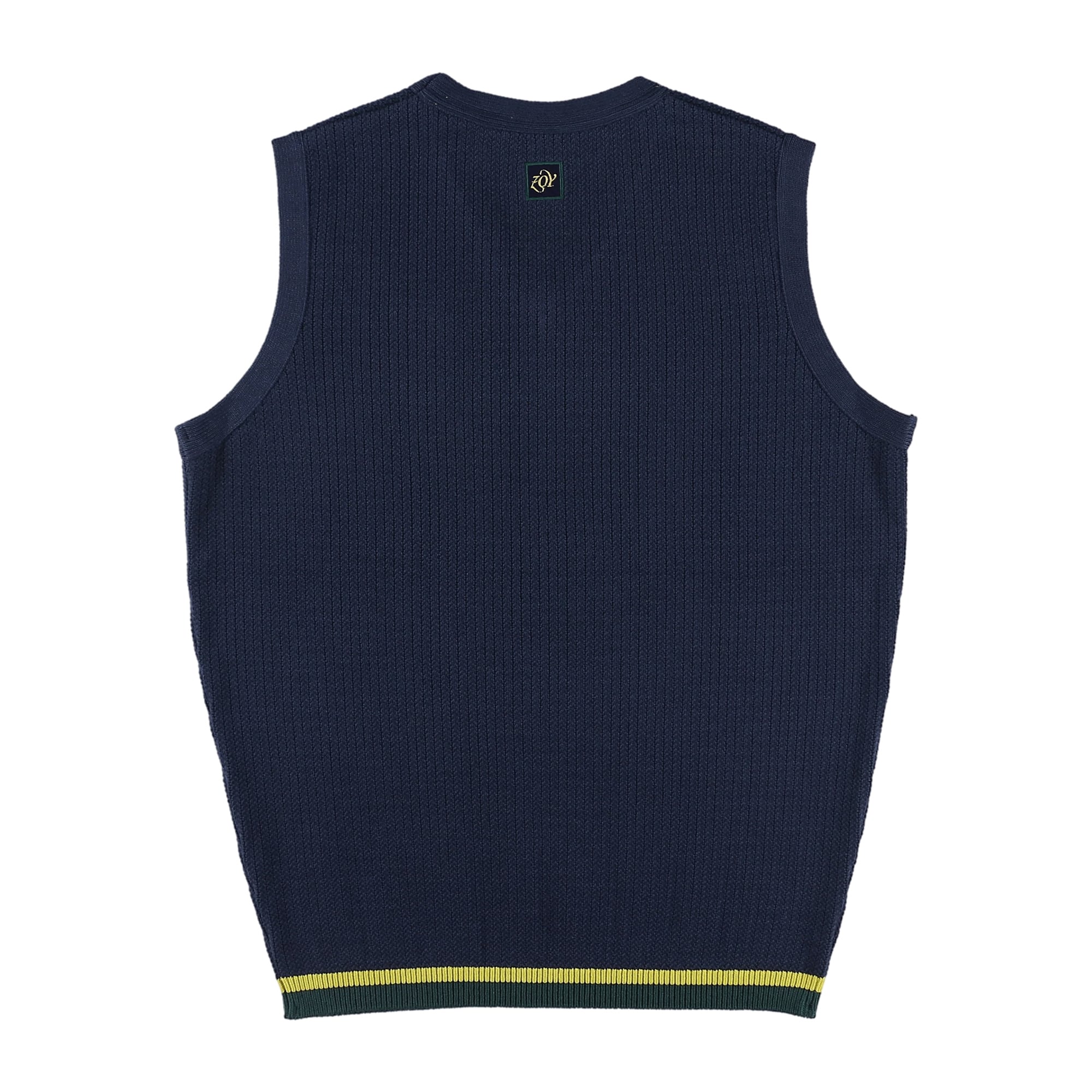 MEN 針抜き畦ニットベスト ブラウン