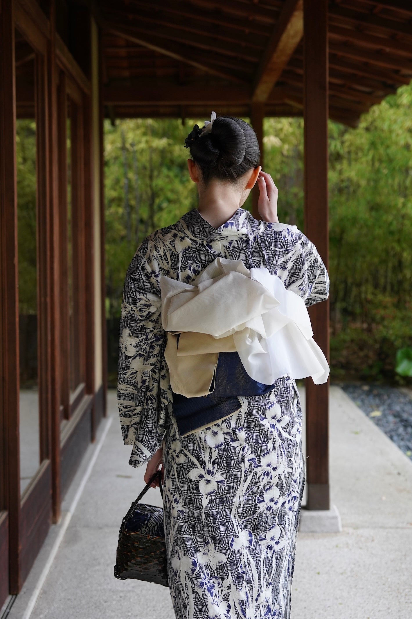 utatane×Acka.］鮫小紋と菖蒲 navy 浴衣4set – Acka online store