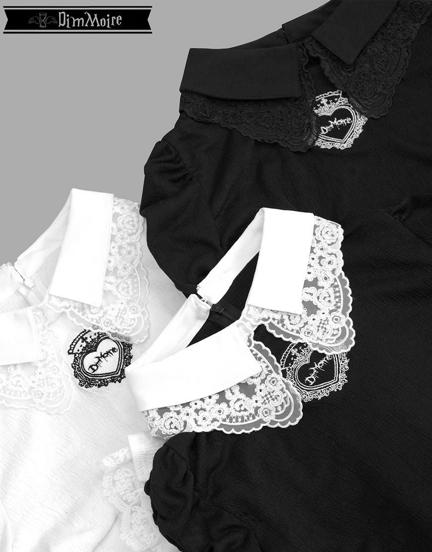DimMoire【ディムモアール】おすましレース襟トップス/Black