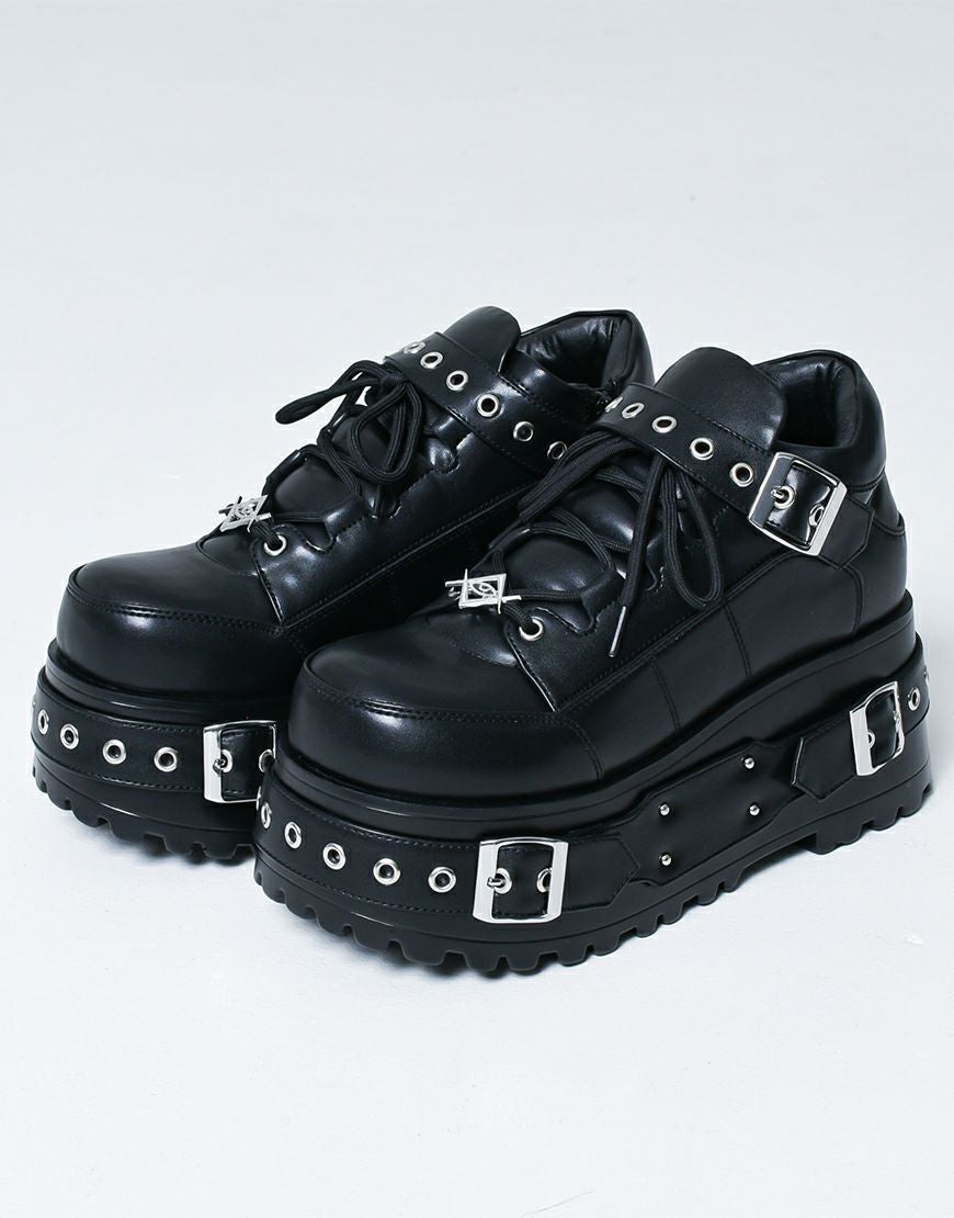 DimMoire【ディムモアール】ファー×スタッズサンダル/Black