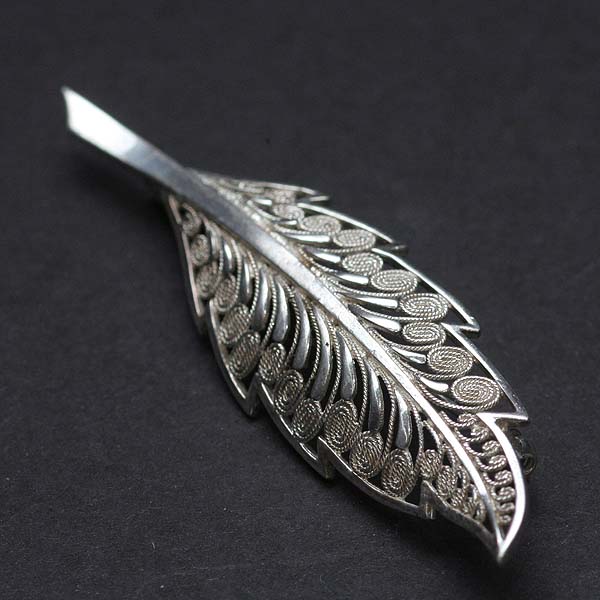 1930s 刻印800 シルバー800の繊細なリーフブローチ｜ACTON英国