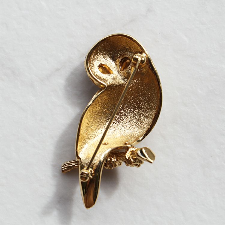 アルファジュエリー】ヴィンテージイギリス製フクロウモチーフブローチ