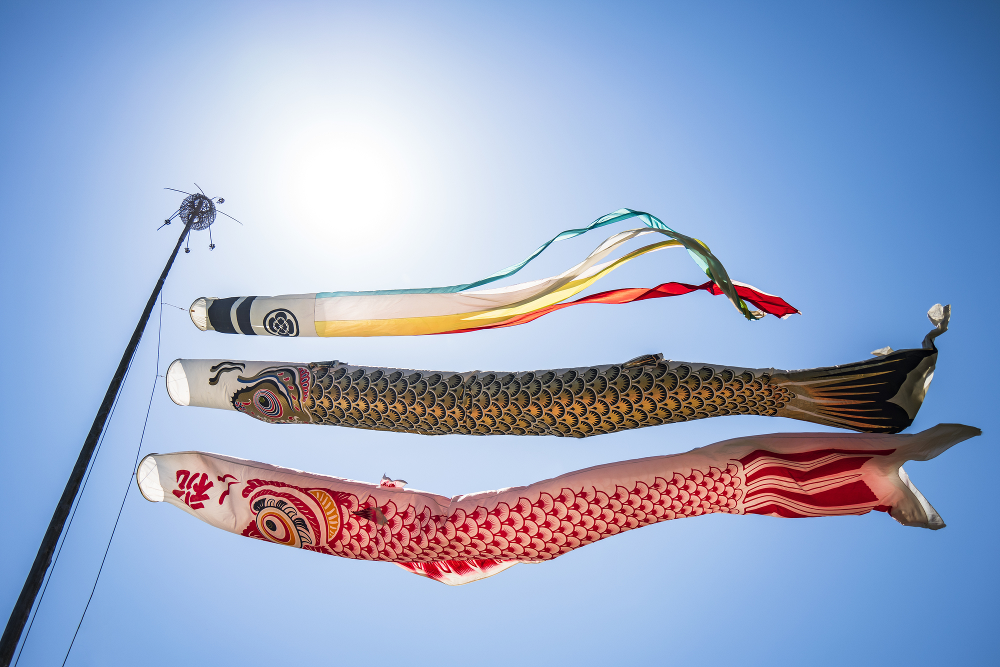 鯉のぼりの上につける「吹流し」の5色、何色か分かる？ | agataJapan.tokyo