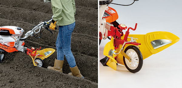 ニューイエロー培土機（尾輪付）｜菜園倶楽部アタッチメント｜ミニ