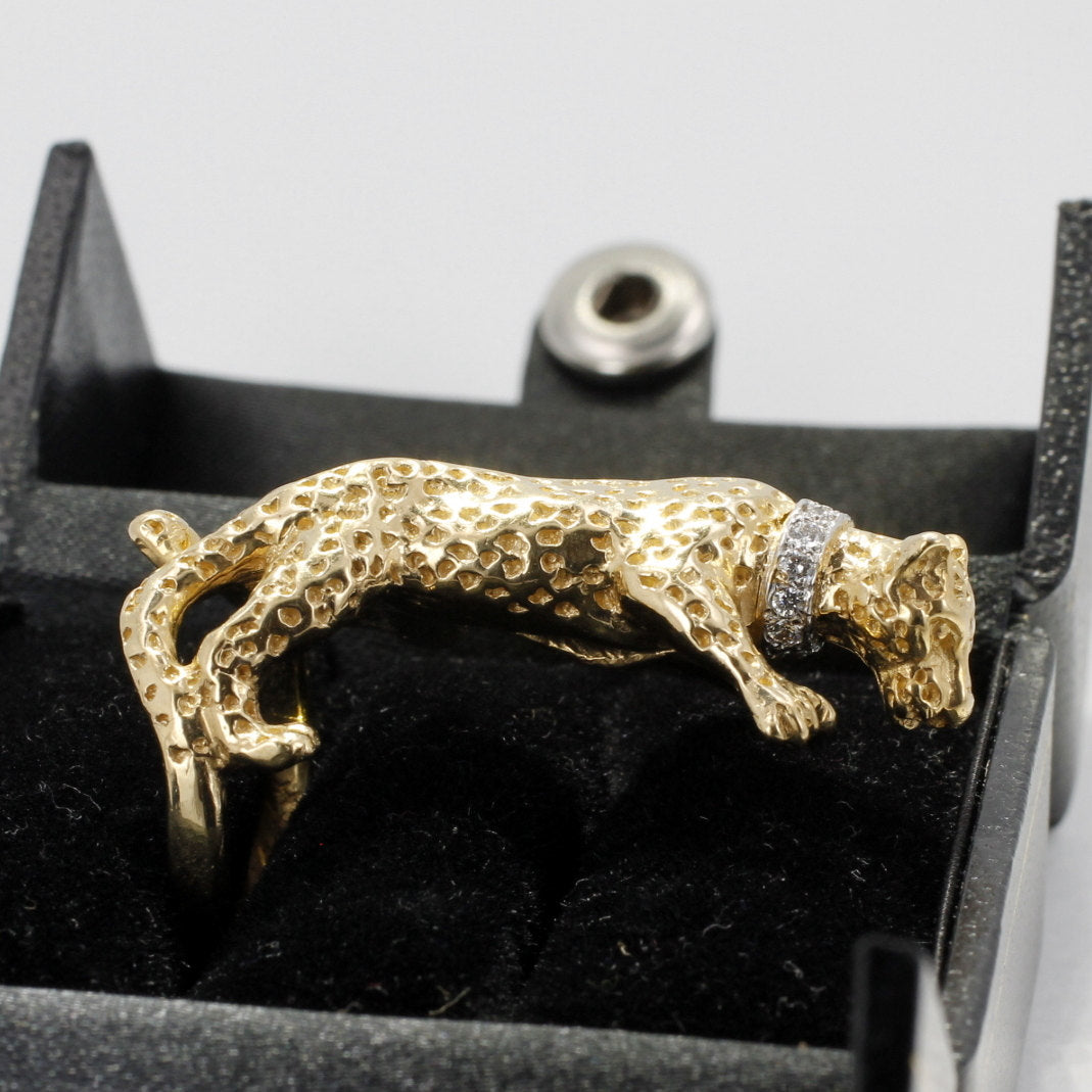 14kt Gold Leopard Ring with Diamond Collar | AgriJewelry – Chris