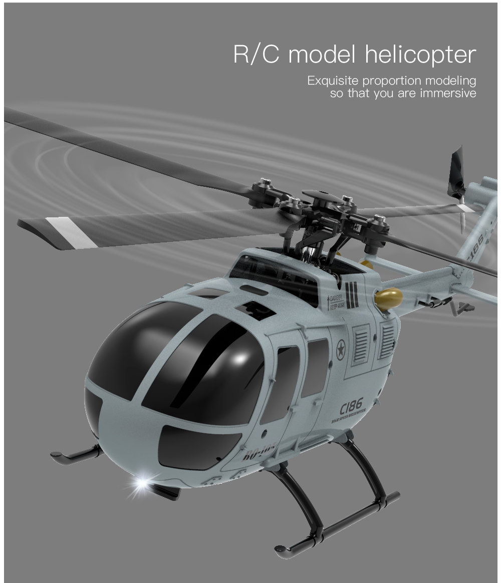 C186 RC ヘリコプター 2.4 グラム 4CH BO105 飛行機 4 プロペラ 6 軸