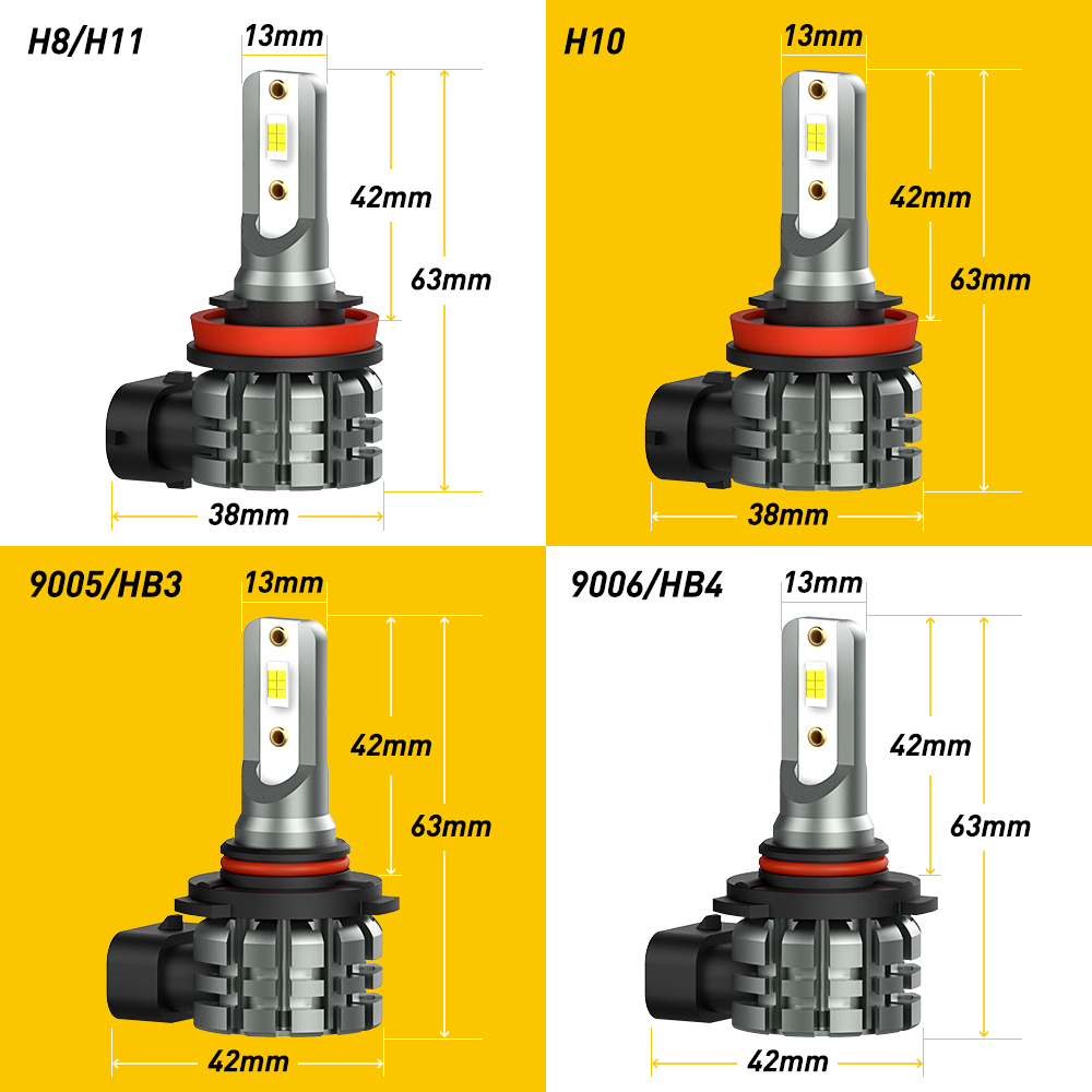 AUXITO 2Pcs H8 H11 H16 LED Bulbs H10 9145 9140 LED Fog Light Bulb