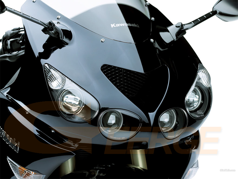 For Kawasaki Ninja ZX14R ZZR1400 Multi Color RGB LED Angel Eyes