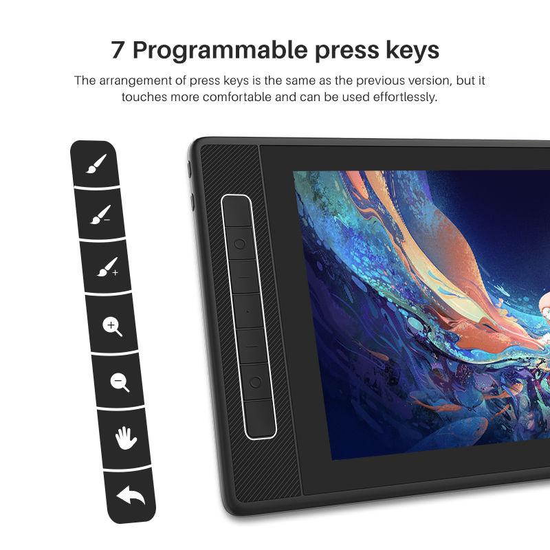 13.3 Inch HUION Graphics Tablet Kamvas Pro 13 2.5K Screen Display