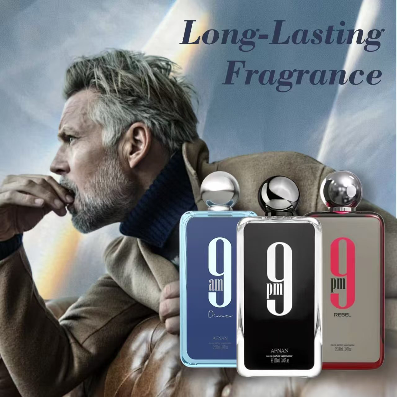 100ML Afnan 9 PM Rebel Unisex Eau De Parfum Original Arabic