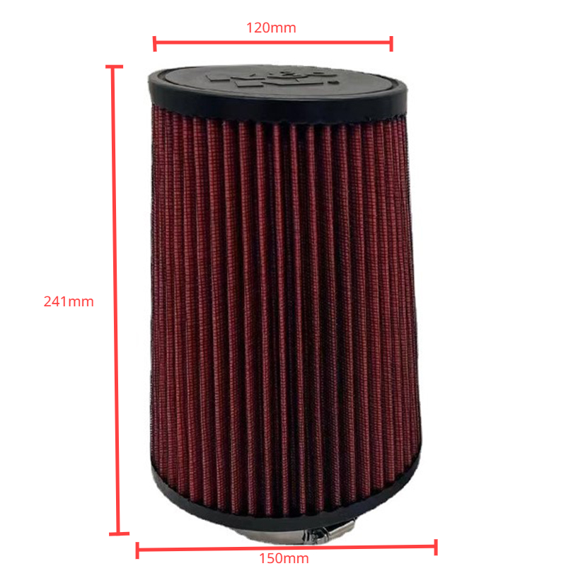 4 Inch Universal K&N 14084-2 Car Intake Air Filter | Metal | 120mm