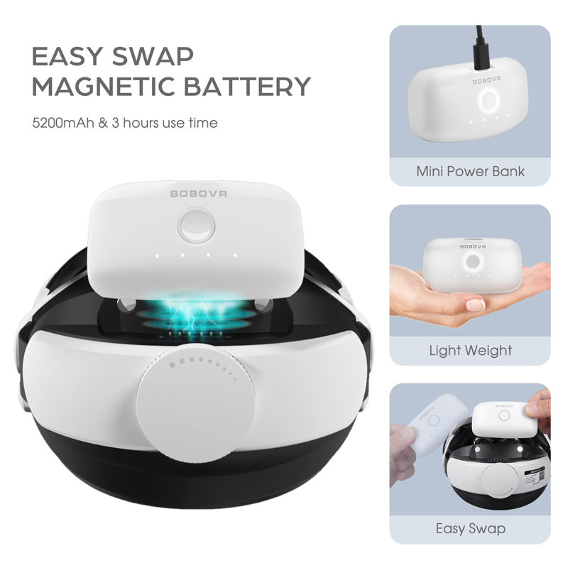 バッテリーヘッドストラップ,BOBOVR-M2プロ,oculus Quest 2 Eliteと