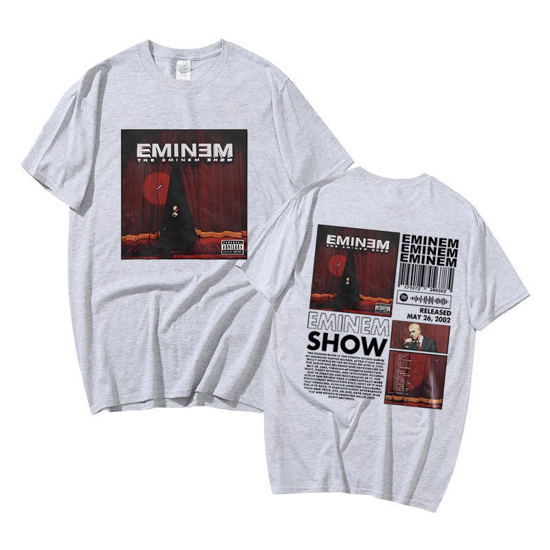 Rapper The Eminem Show Album Double Sided Print T Shirt Men Hip