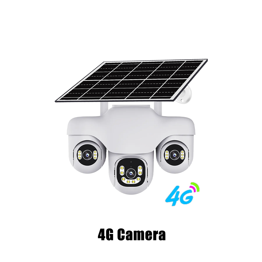 V380 ソーラー IP カメラ屋外ワイヤレス WiFi/4G 15MP 3 PTZ レンズ
