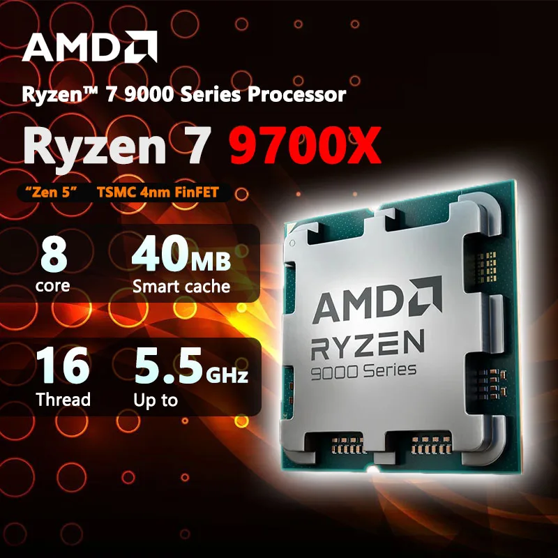 AMD 新しい Ryzen 7 9700X プロセッサ 5.5GHz 8 コア 16 スレッド 40MB