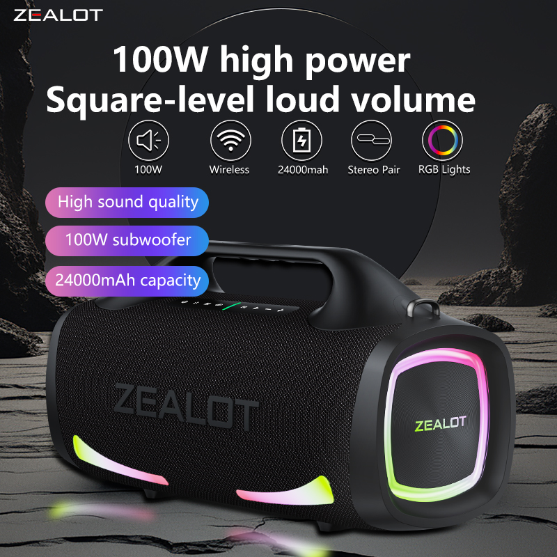 Zealot S79 100W Wireless speaker, Outdoor Portable Subwoofer
