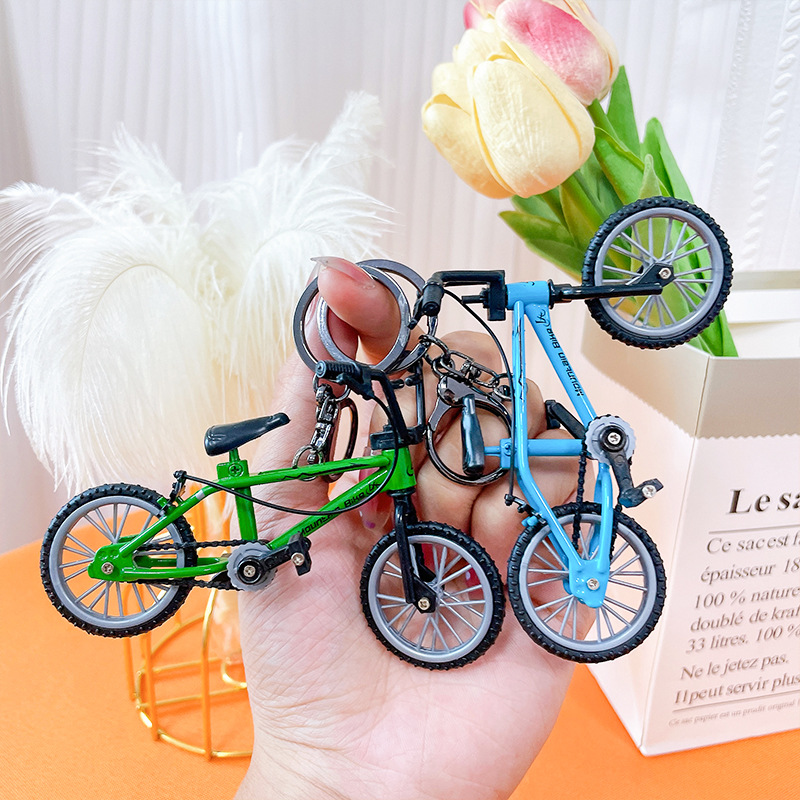 Alloy Model Bicycle Keychain Mini Diecast Metal Finger Mountain