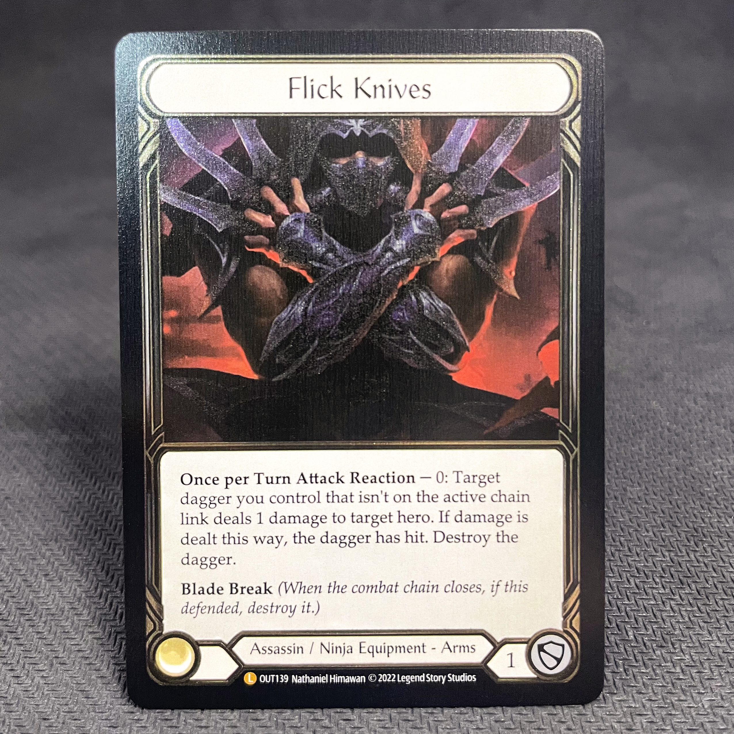 FAB COLD FOIL Crown of Dominion Felling of the Crown Flick Knives