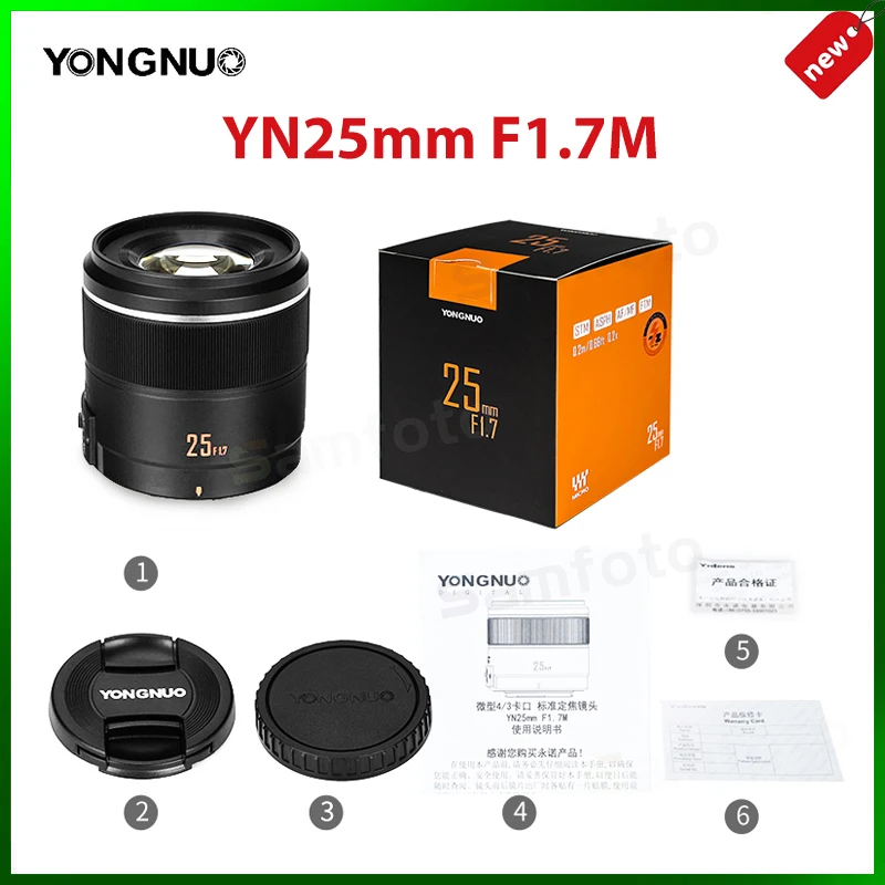 YONGNUO 17mm F1.7M 25mm F1.7 42.5mm F1.7 II M43 プライムレンズ